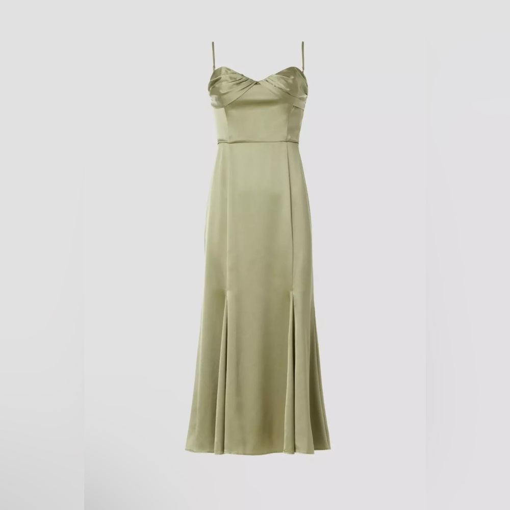 Reformation Hensley Satin Artichoke Midi Dress